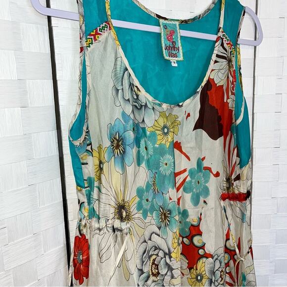 Johnny Was 100% Silk Floral Sleeveless Dress Size Small - Picture 2 of 8